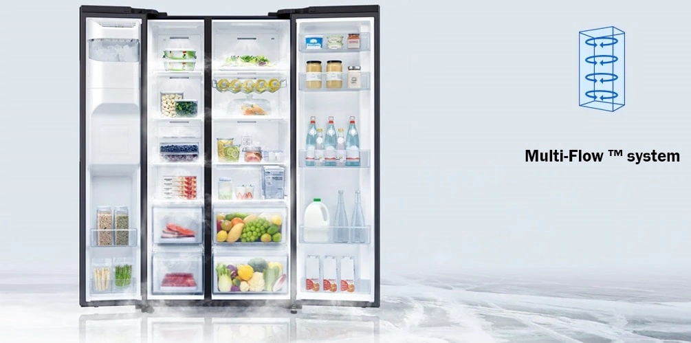 دمای یخچال فریزر ساید بای ساید 2 درب 30 فوت سامسونگ مدل RS71R54011L 