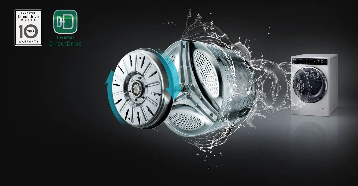 موتور لباسشویی 10.5 کیلویی 1400 دور بخارشوردار ال جی مدل F4V5RYP0W