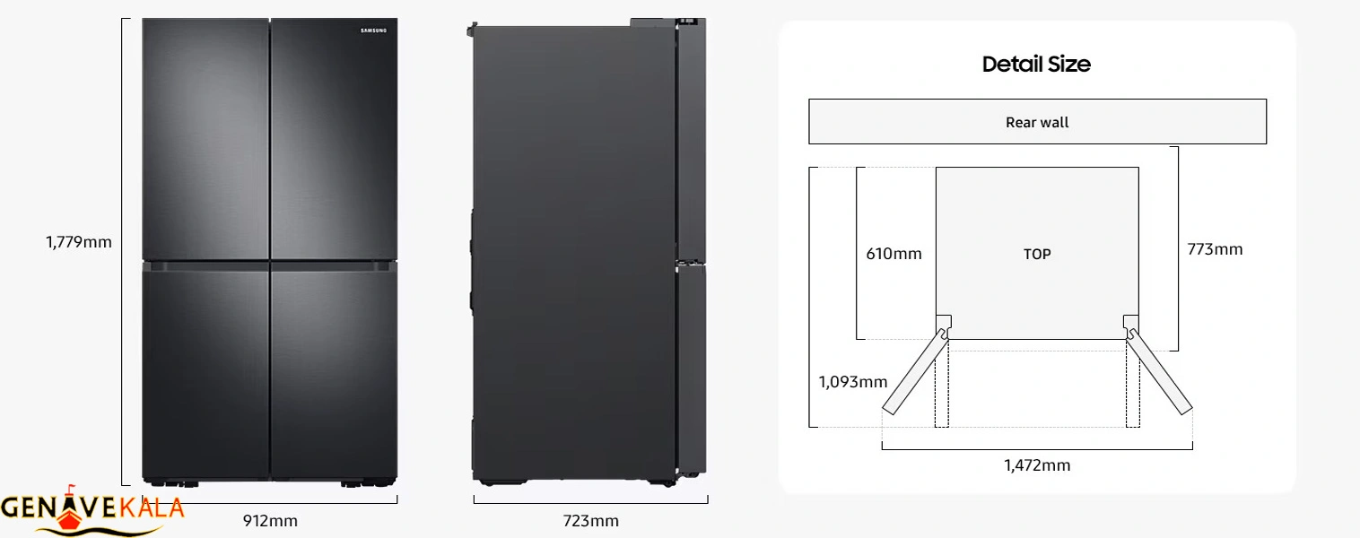 طراحی و ساختار یخچال ساید بای ساید سامسونگ RF59