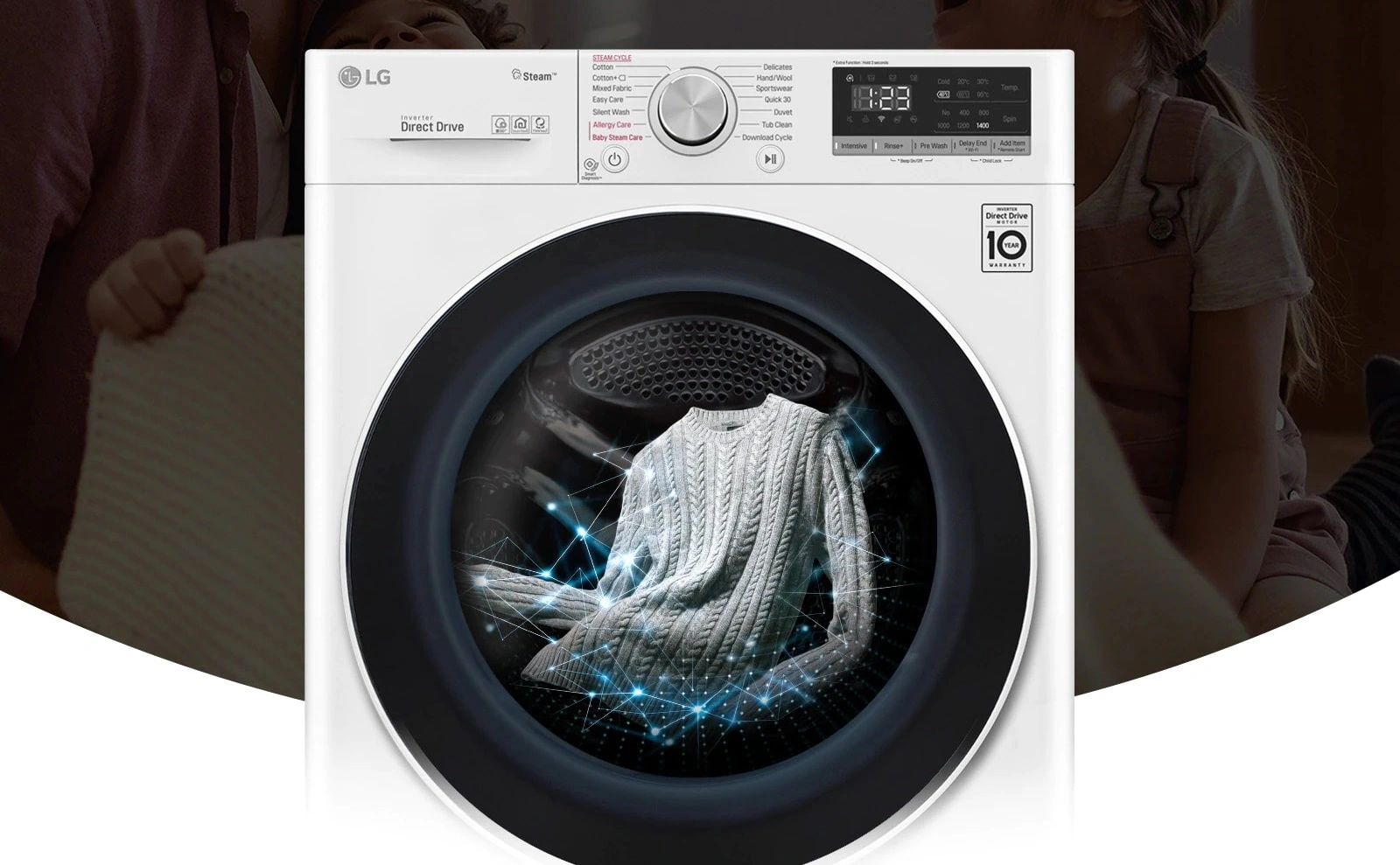 طراحی و مشخصات کلی لباسشویی 10.5 کیلویی 1400 دور ال جی مدل F4V5RYP0W